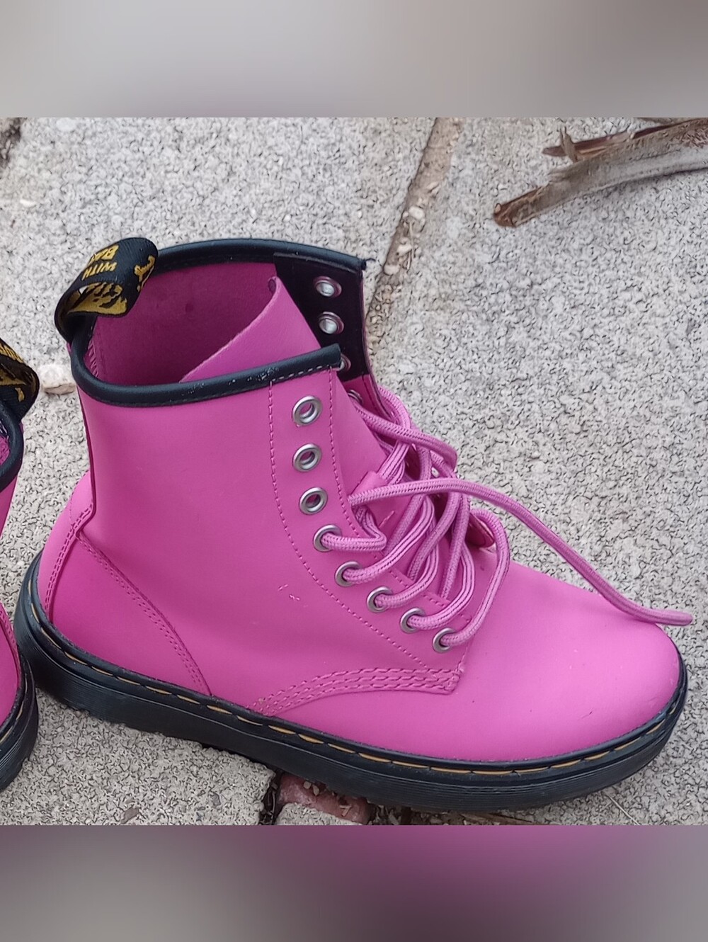 Dr. Martens Pink Lace-Up Combat Boots - Picture 9 of 10